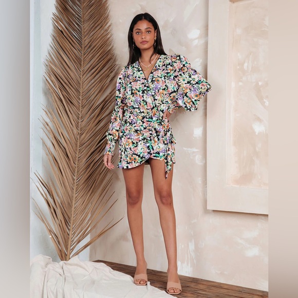 NWT Vici Eternal Garden Floral Wrap Mini Skirt Sz M Wedding Party Valentines - Picture 4 of 6